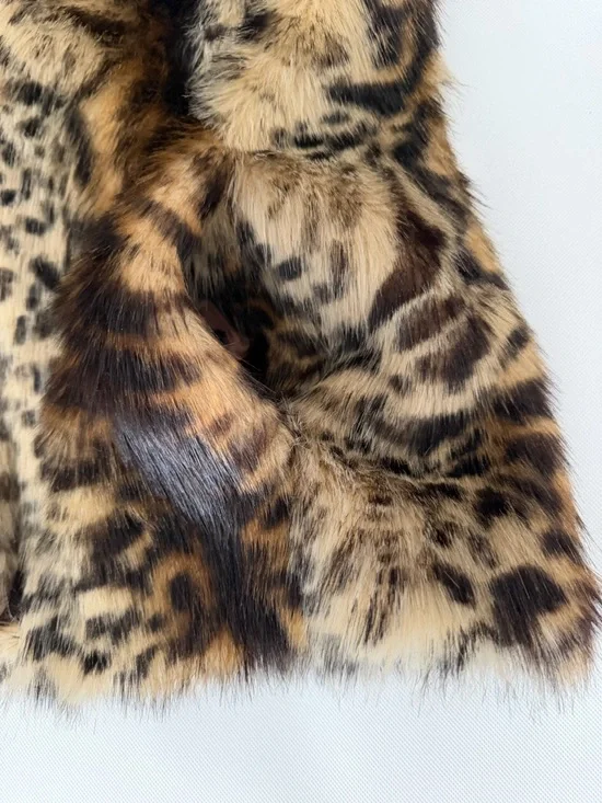 Adrienne Landau Luxe Leopard Faux Fur Coat XS | Statement Editorial Piece - Picture 9 of 13